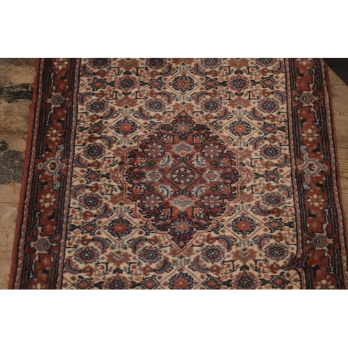 856 - Persian Pure Wool Runner Patterned Borders Approximately 9ft Long