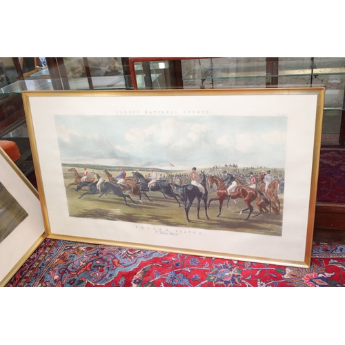 860 - Pair of Large Racing Engravings Coloured Titled The False Start and The Run In Each Approximately 4f... 