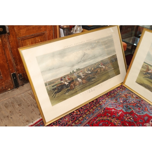 860 - Pair of Large Racing Engravings Coloured Titled The False Start and The Run In Each Approximately 4f... 