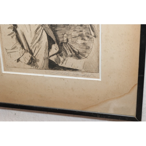 870 - Simpson (1879 - 1873) Self Portrait Etching Signed and Numbered 32cm High x 26cm Wide