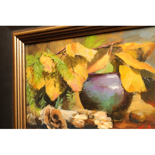 872 - Matt Grogan Still Life Oil on Board Signed Lower Right Approximately 5 Inches High x 7 Inches Wide