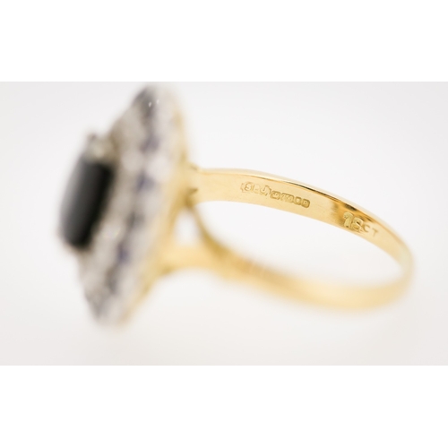 89 - Attractively Detailed Sapphire and Diamond Set Cluster Ring Mounted in 18 Carat Yellow Gold Ring Siz... 