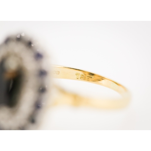 89 - Attractively Detailed Sapphire and Diamond Set Cluster Ring Mounted in 18 Carat Yellow Gold Ring Siz... 