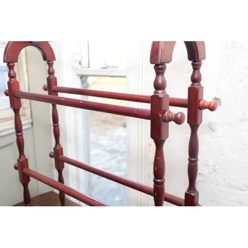 894 - Mahogany Towel Rail Approximately 28 Inches Wide x 32 Inches High