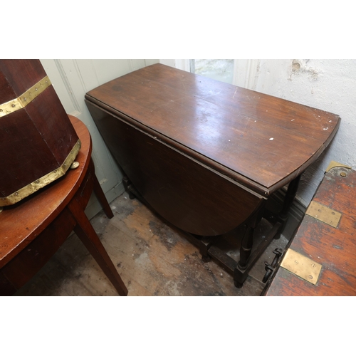 895 - Edwardian Oak Drop Leaf Refectory Table Approximately 34 Inches Wide Leafs Extended Approximately 50... 