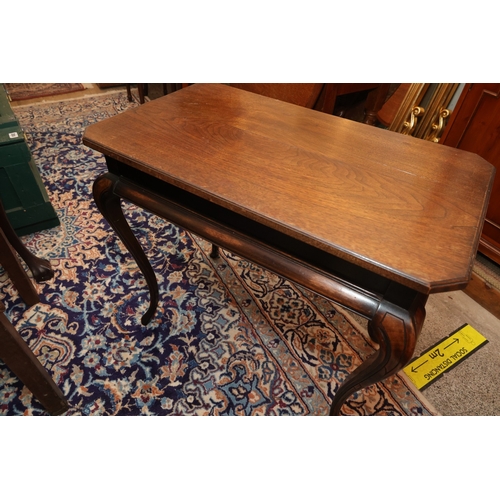 918 - Edwardian Mahogany Rectangular Form Side Table Shaped Supports Approximately 32 Inches Wide x 29 Inc... 