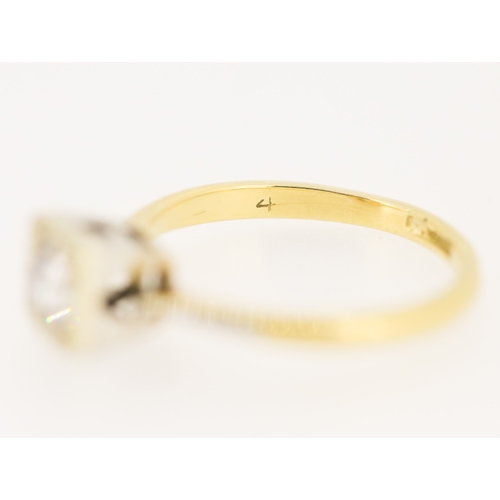 92 - Diamond Solitaire Ring Mounted in 18 Carat Yellow Gold Ring Size M Diamond Carat Weight Approximatel... 