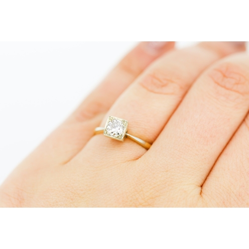 92 - Diamond Solitaire Ring Mounted in 18 Carat Yellow Gold Ring Size M Diamond Carat Weight Approximatel... 