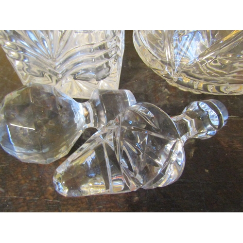 928 - Two Irish Cut Crystal Decanters with Original Stoppers Tallest Approximately 16 Inches High