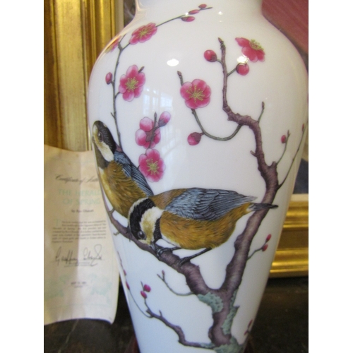 932 - Japanese Finely Detailed Porcelain Vase Shaped Form with Certificate Good Original Condition with Ha... 