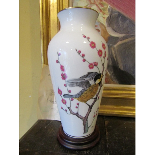 932 - Japanese Finely Detailed Porcelain Vase Shaped Form with Certificate Good Original Condition with Ha... 