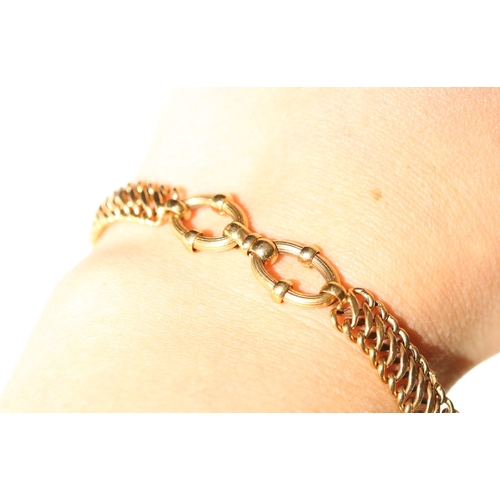 95 - 18 Carat Yellow Gold Fancy Link Bracelet 19.5cm Long