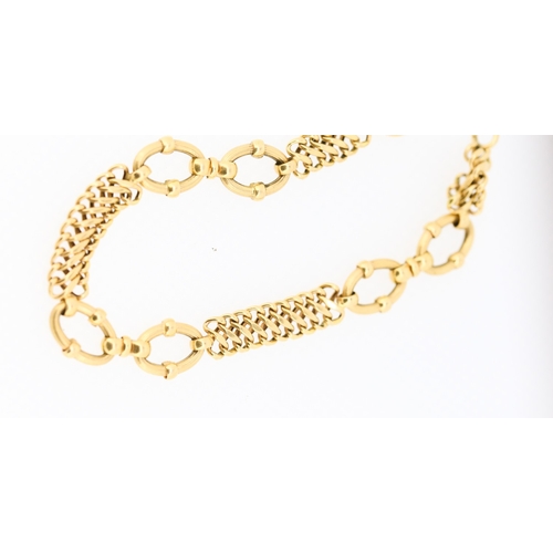 95 - 18 Carat Yellow Gold Fancy Link Bracelet 19.5cm Long