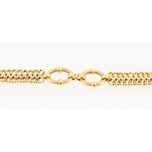 95 - 18 Carat Yellow Gold Fancy Link Bracelet 19.5cm Long