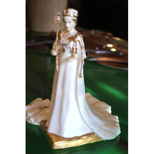 971 - Royal Doulton Queen Elizabeth II Limited Edition Fine Porcelain Figure with Original Sceptre and Cro... 