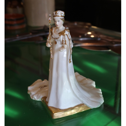 971 - Royal Doulton Queen Elizabeth II Limited Edition Fine Porcelain Figure with Original Sceptre and Cro... 