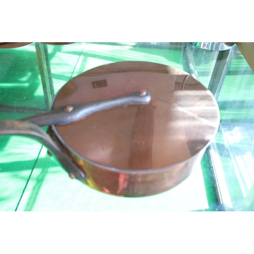 982 - Good Quality Vintage Copper Saucepan with Original Copper Saucepan Lid