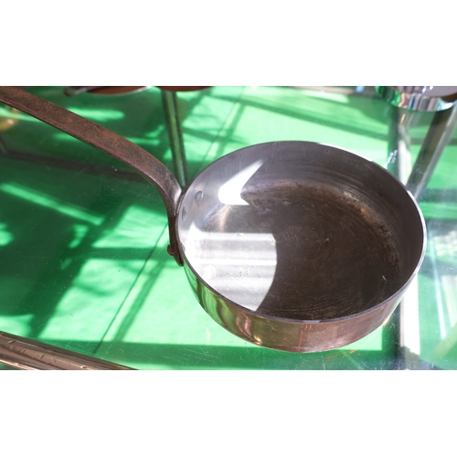 983 - Good Quality Vintage Copper Saucepan with Wrought Metal Handle