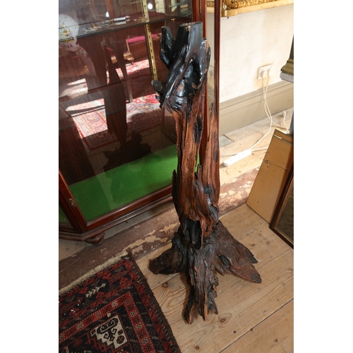 990 - Ancient Irish Bog Oak Sculpture Naturalistic Form Free Standing Approximately 3ft High