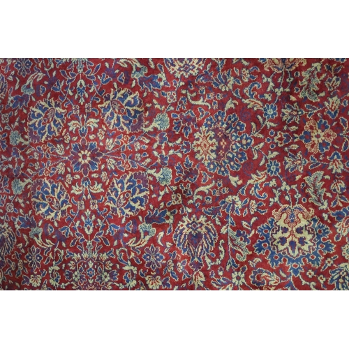 996 - Persian Pure Wool Rug Burgundy Ground Patterned Borders Approximately 6ft Long x 4ft Wide