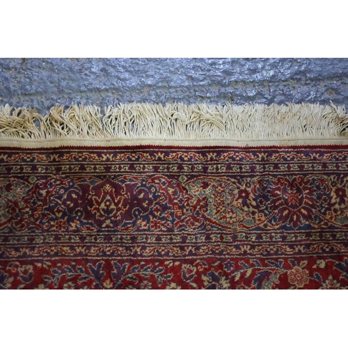 996 - Persian Pure Wool Rug Burgundy Ground Patterned Borders Approximately 6ft Long x 4ft Wide