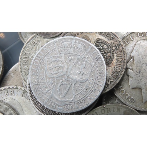 1876 - Various Old Silver Coins Quantity as Photographed