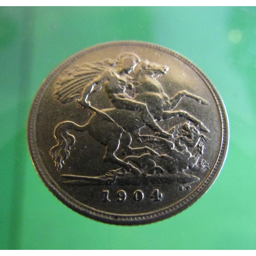 1901 - Gold Half Sovereign Dated 1904