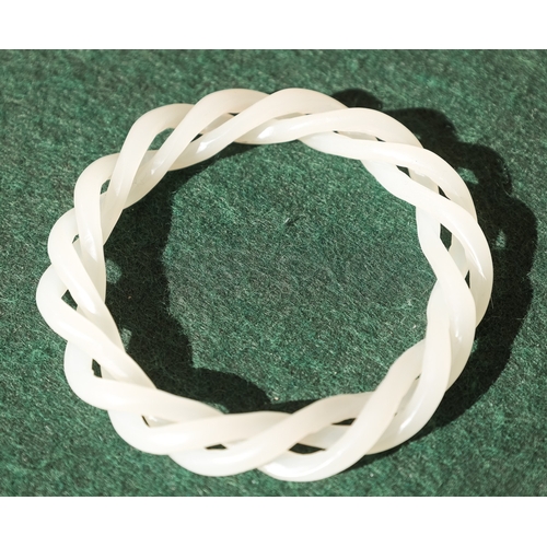 Eastern Pale Jade Carved Bangle