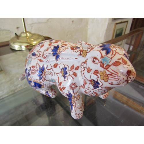 470 - Oriental Porcelain Figure of Rabbit Signed with Characters to Base Approximately 8 Inches Wide