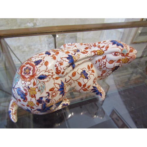 470 - Oriental Porcelain Figure of Rabbit Signed with Characters to Base Approximately 8 Inches Wide