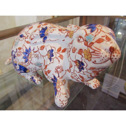 470 - Oriental Porcelain Figure of Rabbit Signed with Characters to Base Approximately 8 Inches Wide