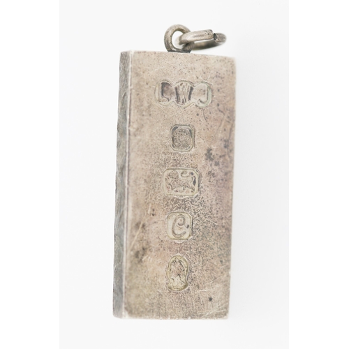 1062 - Silver Ingot Pendant 5cm