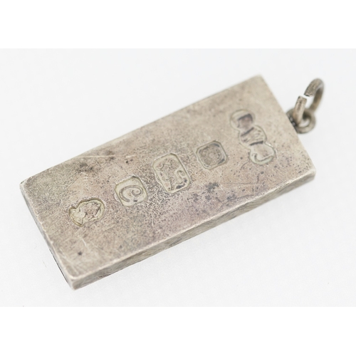 1062 - Silver Ingot Pendant 5cm