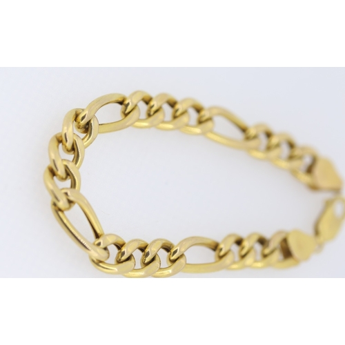 124 - 9 Carat Yellow Gold Figaro Link Bracelet 1cm Width 20cm Long