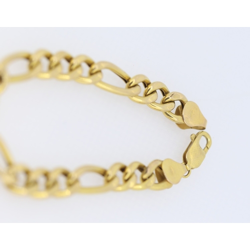 124 - 9 Carat Yellow Gold Figaro Link Bracelet 1cm Width 20cm Long