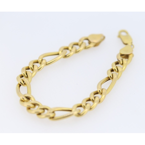 124 - 9 Carat Yellow Gold Figaro Link Bracelet 1cm Width 20cm Long