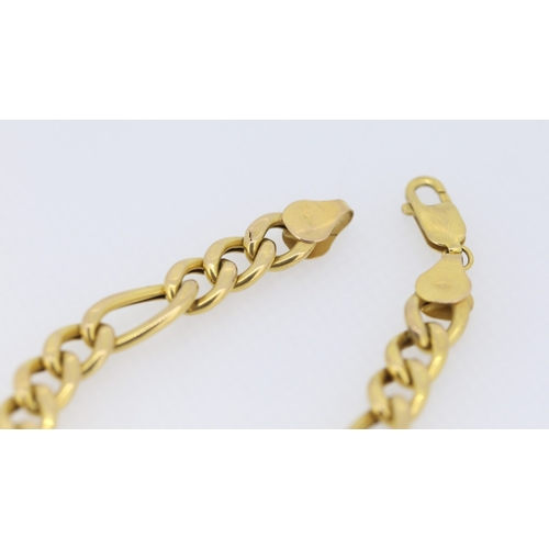 124 - 9 Carat Yellow Gold Figaro Link Bracelet 1cm Width 20cm Long