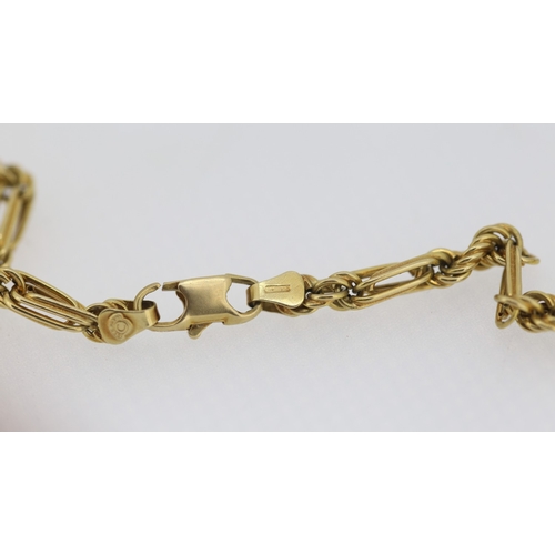 125 - 9 Carat Yellow Gold Figaro Rope Chain Necklace 50cm Long