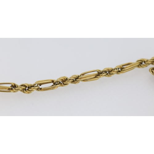 125 - 9 Carat Yellow Gold Figaro Rope Chain Necklace 50cm Long