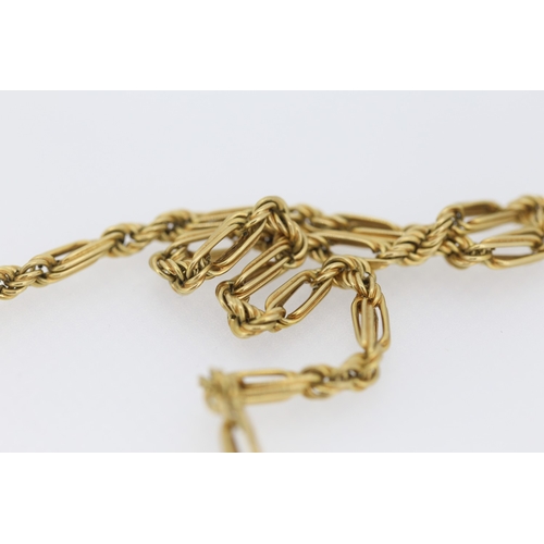 125 - 9 Carat Yellow Gold Figaro Rope Chain Necklace 50cm Long