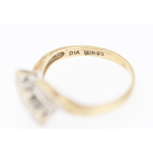 139 - Finely Detailed Diamond Three Stone Ring Mounted in 9 Carat Yellow Gold with Further Diamond Insets ... 