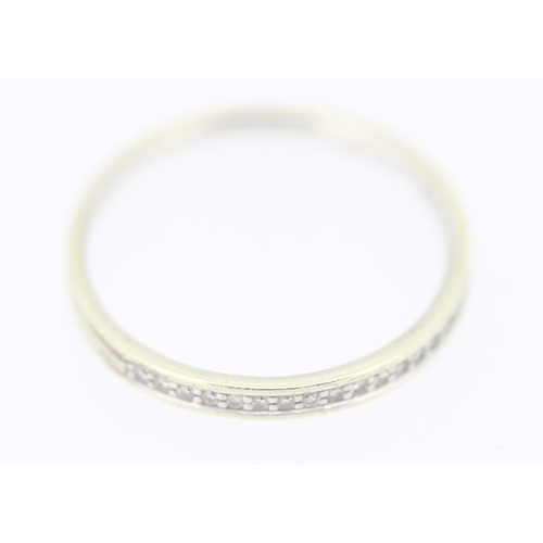146 - Diamond Set Half Eternity Ring Mounted in 9 Carat White Gold Ring Size R and a Half