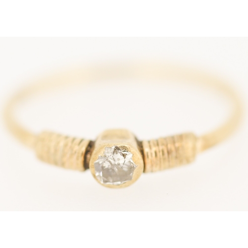 148 - Diamond Bezel Set Solitaire Ring Mounted in 9 Carat Yellow Gold Ring Size J and a Half
