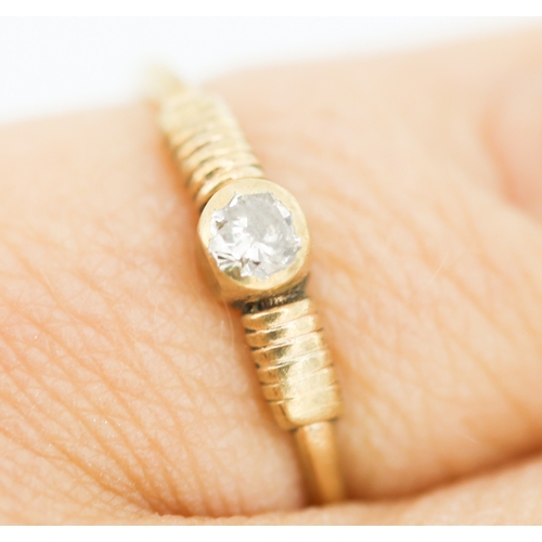 148 - Diamond Bezel Set Solitaire Ring Mounted in 9 Carat Yellow Gold Ring Size J and a Half