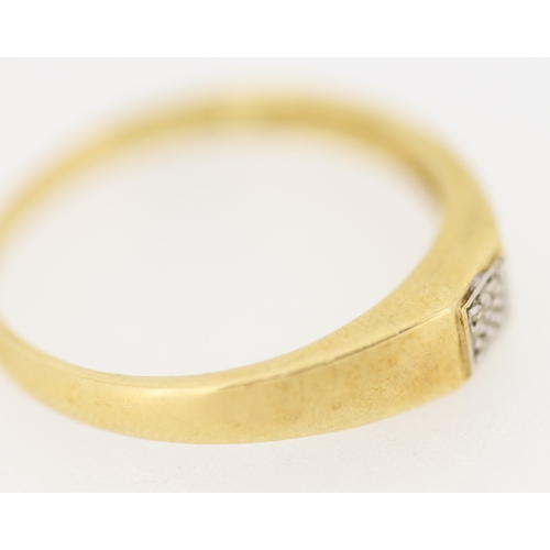 151 - Diamond Cluster Set Panel Form Ring Mounted in 9 Carat Yellow Gold Ring Size V and a Half