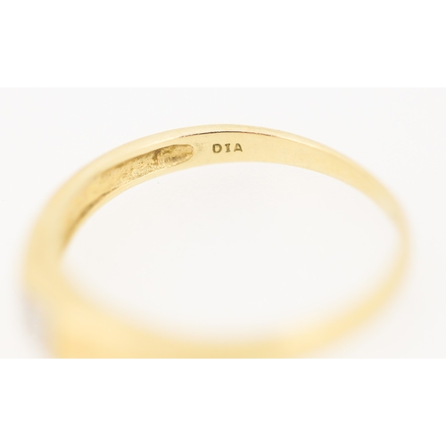 151 - Diamond Cluster Set Panel Form Ring Mounted in 9 Carat Yellow Gold Ring Size V and a Half