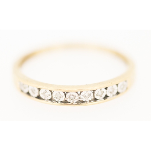 153 - Attractively Detailed Diamond Set Ring Mounted in 9 Carat Yellow Gold Ring Size R and a Half