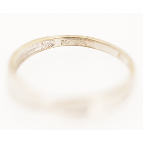 156 - Diamond Set Crossover Form Ring Mounted in 9 Carat White Gold Ring Size O