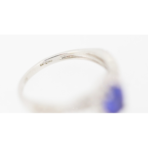 160 - Attractively Detailed Gemstone Cluster Set Ring Mounted in 9 Carat White Gold Ring Size L