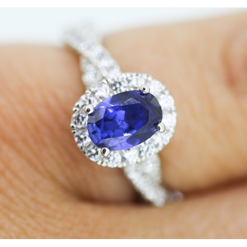 160 - Attractively Detailed Gemstone Cluster Set Ring Mounted in 9 Carat White Gold Ring Size L